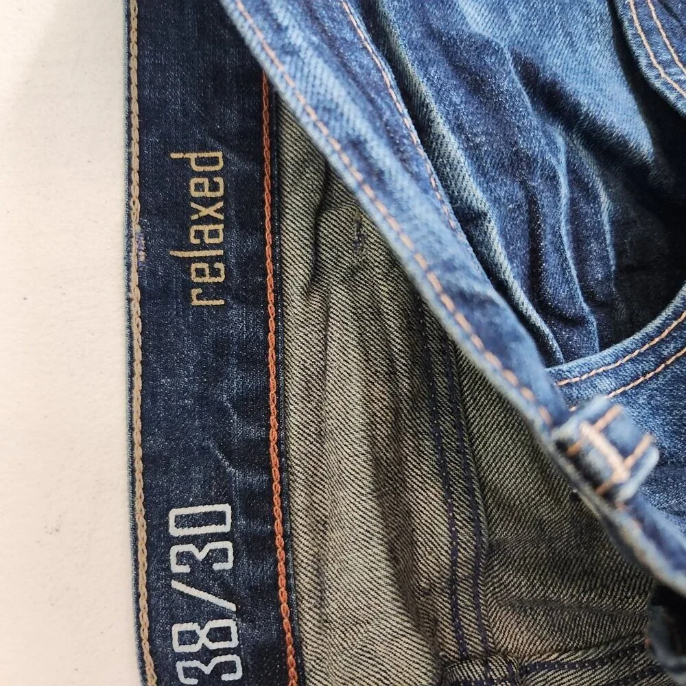 Cremeux Jeans Mens Size 38 X 30 Relaxed Fit Blue Denim